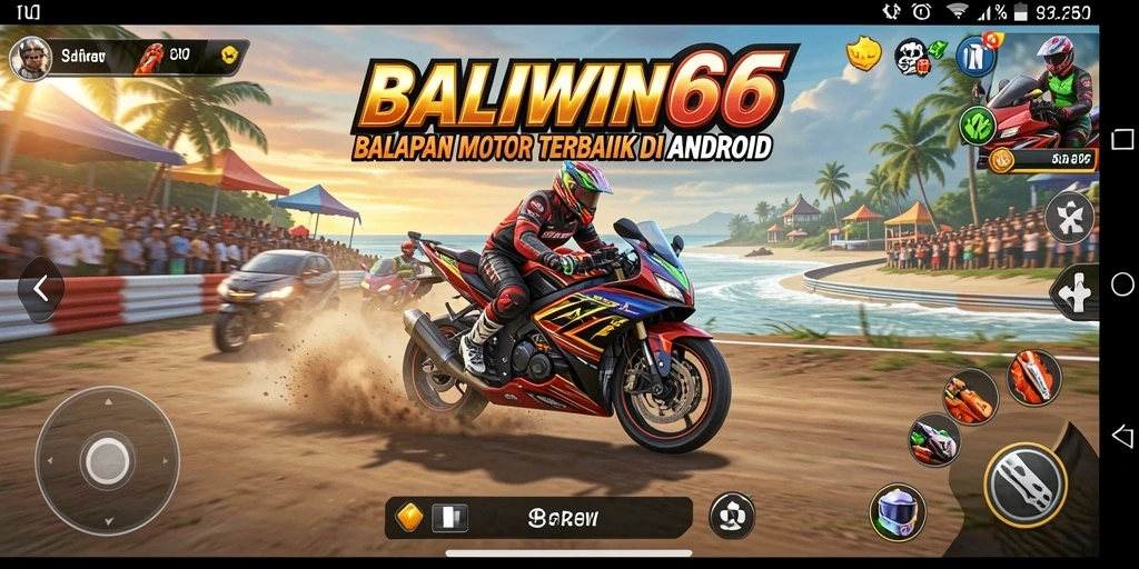 Tangkapan layar menampilkan balapan motor yang mendebarkan dan menantang.