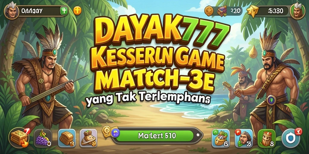 Tampilan gameplay seru dari DAYAK777 saat mencocokkan simbol warna-warni.