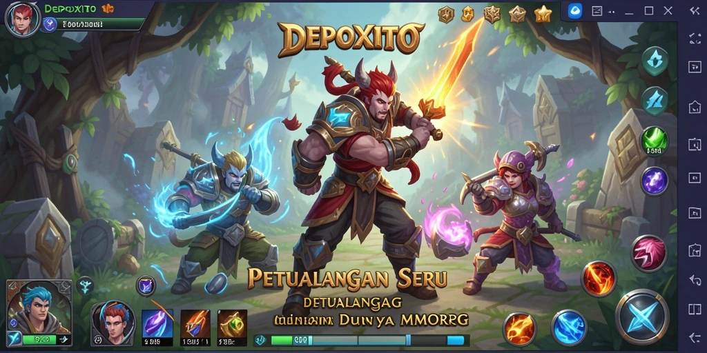 Gameplay seru dan interaksi dalam DEPOXITO MMORPG.