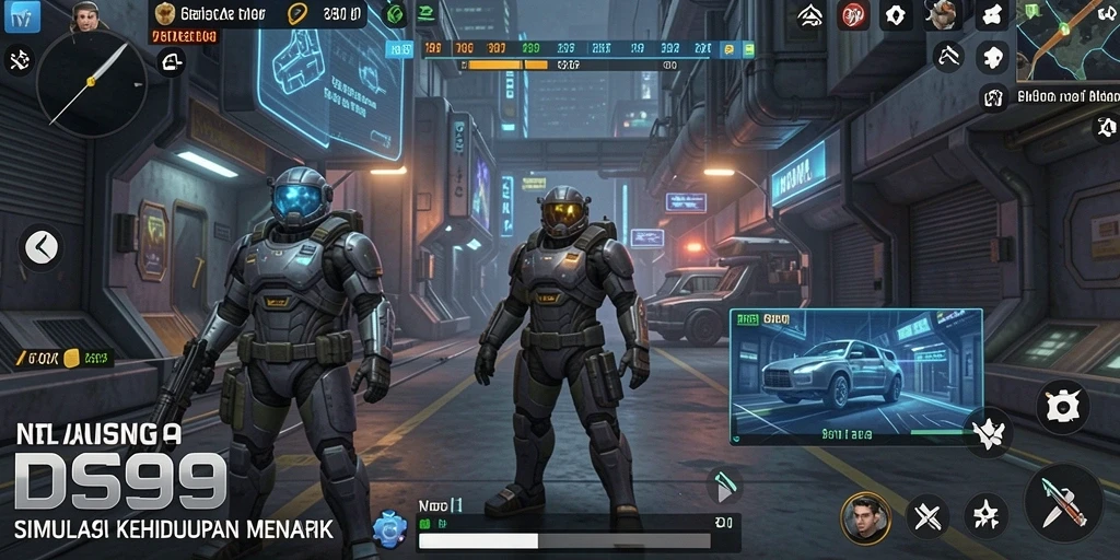 Tampilan gameplay DS99 yang imersif dan penuh warna.