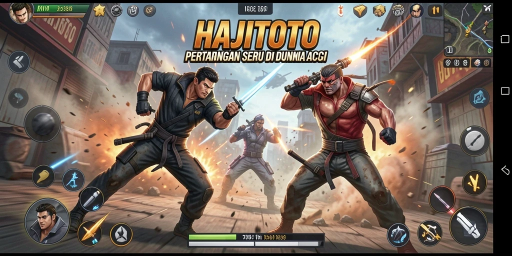 Tampilan seru gameplay HAJITOTO dalam pertarungan aksi