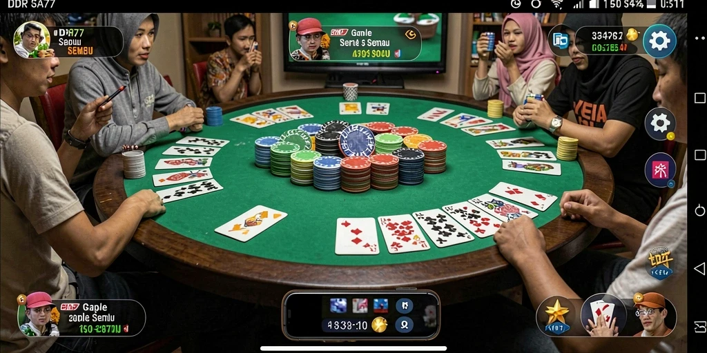 Screenshot gameplay Gaple IDR77 yang seru dan interaktif.