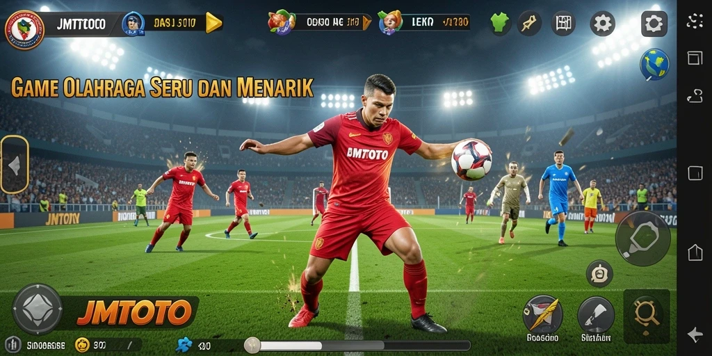 Tampilan gameplay seru dari JMTOTO saat pertandingan olahraga.