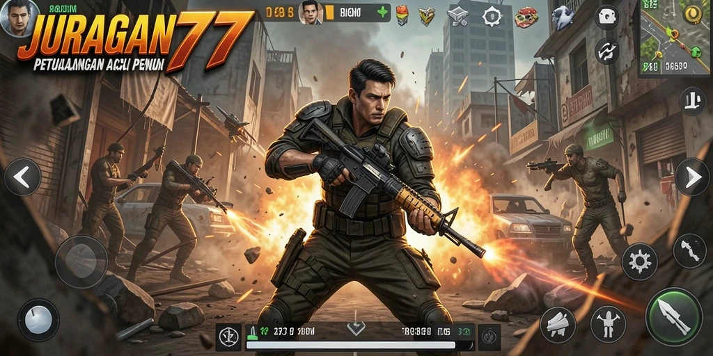 Tangkapan layar utama dari gameplay JURAGAN77 yang penuh aksi.