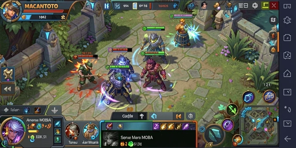 Gameplay seru pada MACANTOTO dengan pertempuran epik antar karakter.