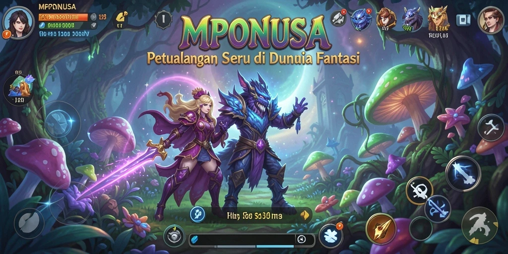 Tampilan gameplay MPONUSA yang penuh aksi dan petualangan.