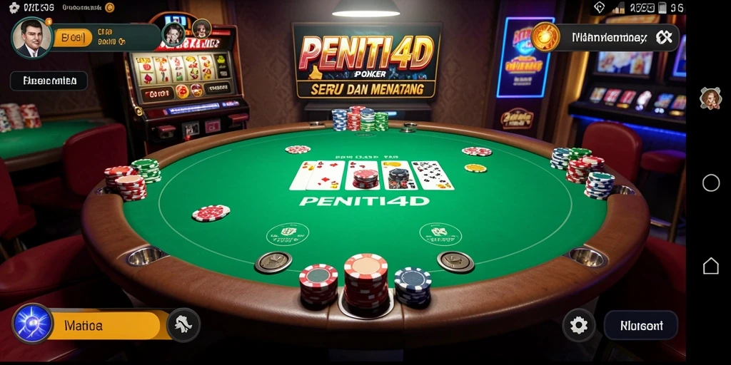 Tampilan gameplay seru di PENITI4D dengan suasana poker yang menantang.