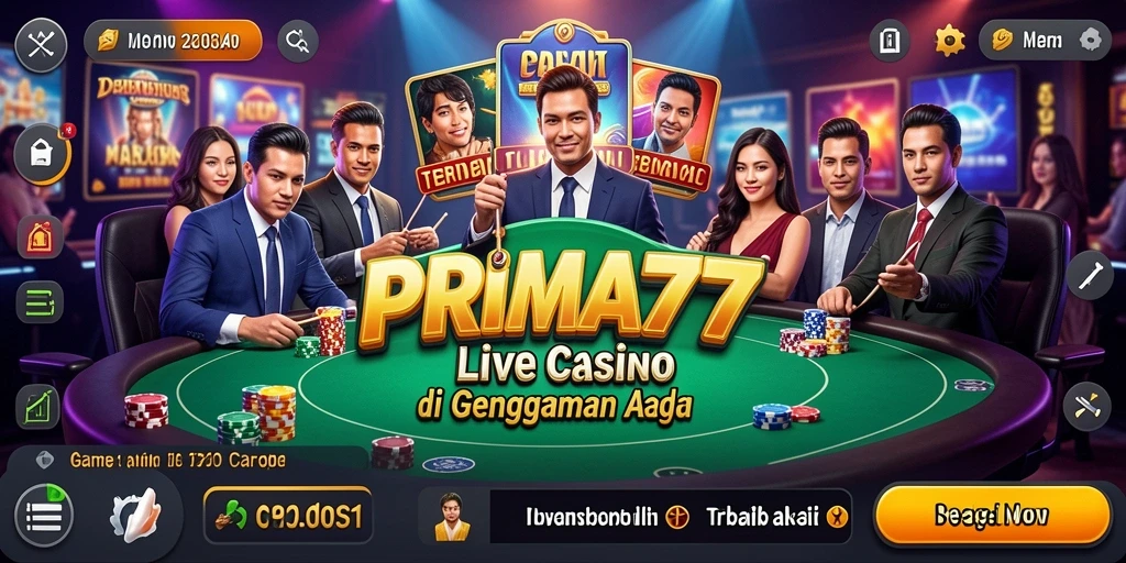 Tampilan screenshot gameplay Live Casino PRIMA77 yang mendebarkan dan interaktif.