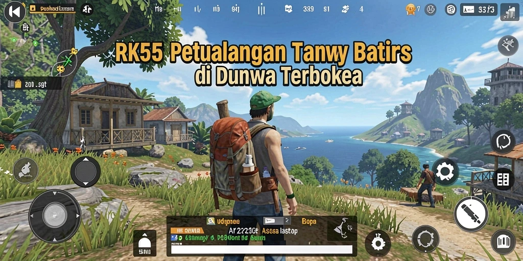 Tampilan gameplay RK55 yang menakjubkan dalam dunia terbuka.