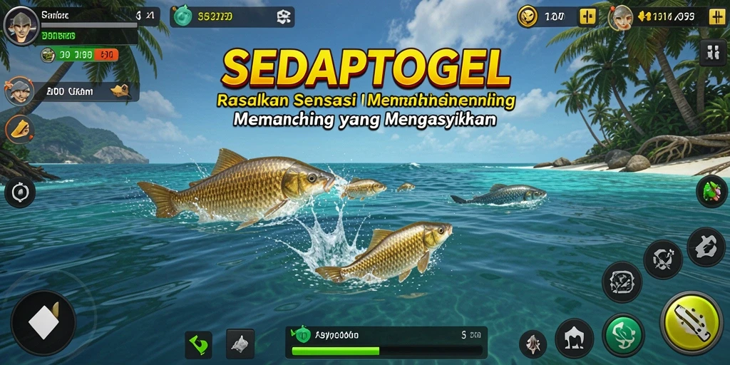 Gameplay seru dengan berbagai jenis ikan dan lokasi memancing.