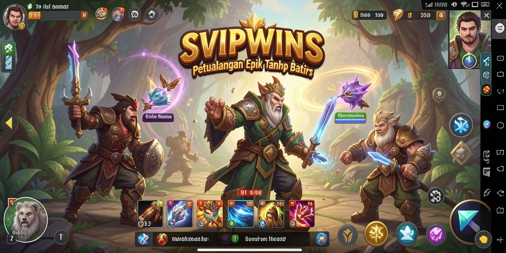 Gameplay SVIPWINS yang mendebarkan menampilkan aksi dan eksplorasi yang epik.