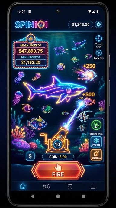 Tampilan utama aplikasi spin101 dengan banyak pilihan aplikasi.